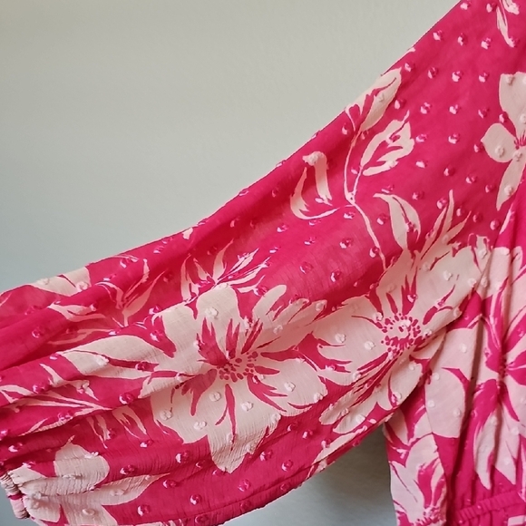 Torrid clipdot Babydoll Romantic Summer Floral Pink Dress Size 4X - Picture 7 of 14